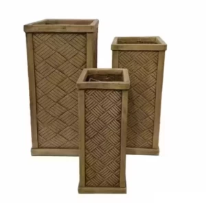 Wooden Fiberglass Planter 21×21×50 cm | Zahrat Al Rayyan Establishment