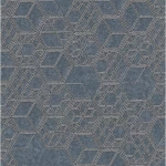 Spanish Wallpaper Dark Blue Color Geometric Design, Size 10mx0.53 m, Model 1103-1