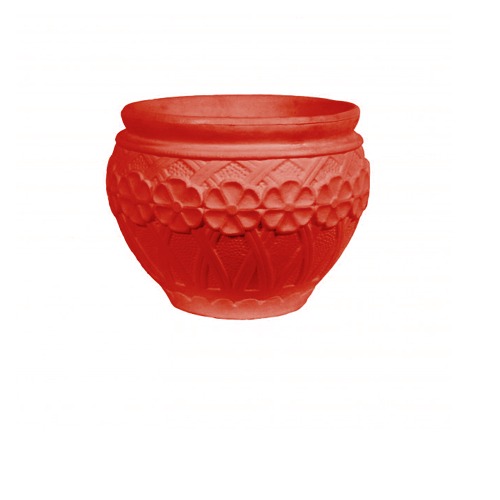 Plastic Transplant Pot Small Circular Lacy 44x34 cm Red | Al Zamil Tanks