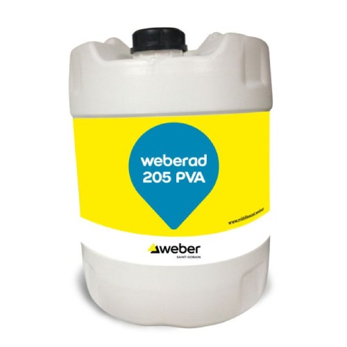 Multi Purpose Bonding Agent Weberad 205 PVA Can 5 Liters, White Liquid | Sodamco-Weber
