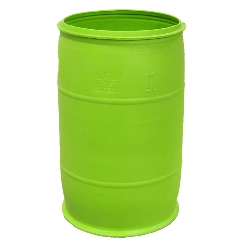 Plastic Drum 220 Liter Open Top, Height 93 cm, Polyethylene, Green | saudi factory for drums co. (srco)