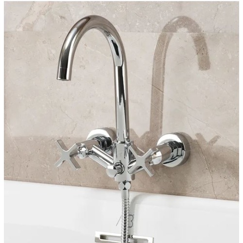 Bath Mixer Brass Size 39×33×12 cm, Chrome | Abyat Company