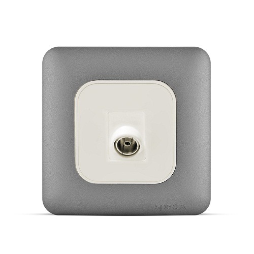 فيش تلفزيون مائل مفرد 7×7 سم لون فضي غامق | SPECTRA