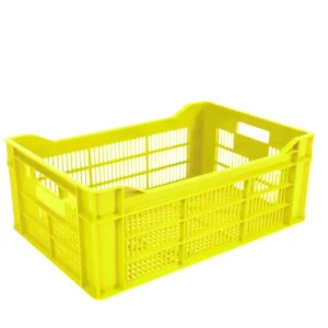 حاوية HDPE بلاستيك لتخزين التمر 20×37×58 سم، أصفر | مصنع الفريدي للصناعات البلاستيكية