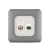 Angular TV Socket + Angular Sattelite Socket, Dark Silver Color, 7x7cm | Spectra