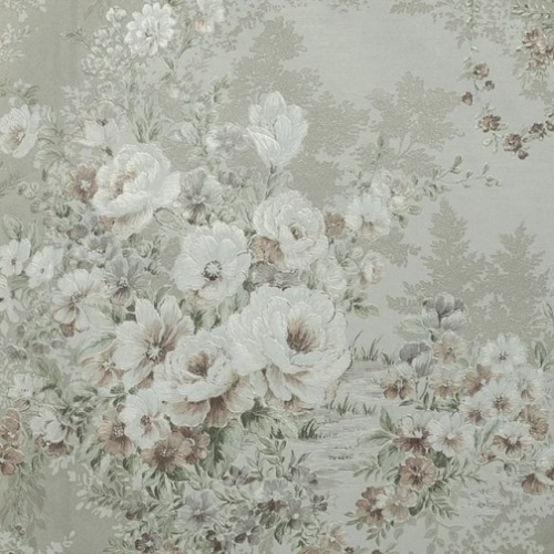 Floral Wallpaper Vinyl Wrap 15.6m x 106cm White with Red and Grey | Luxury line