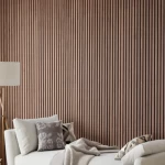 تكسيات جدارية عازلة للصوت، لون بني، طول 2.90 م، عرض 60 سم، سماكة 25 ملم