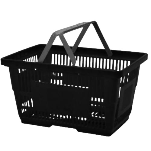 سلة تسوق بلاستيك HDPE حجم 48×32×26 سم لون أسود | مصنع الفريدي للصناعات البلاستيكية