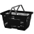 سلة تسوق بلاستيك HDPE، حجم 48×32×26 سم، لون أسود، رقم الموديل Q0PXL