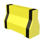 Black and Yellow Reinforced Concrete Barriers Size 100*100*50 cm Without Hook, Single Forklift Opening for Lifting and Slotted Drain Holes