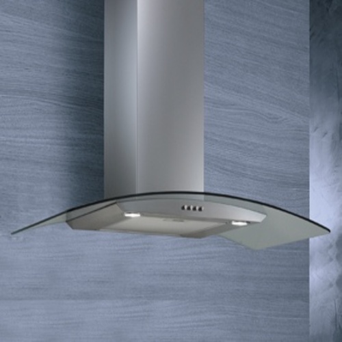 Stainless Steel Curved Glass Decor Hood 90 cm, 900 m³ Suction, Touch Control | Kitchen Line Group