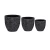 Fiberglass Planter, Size 30.5x32x32cm, Round shape, Black color.