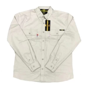 قميص عمل كهربائي قطن معالج بالمرسيريز، مقاس XXXXL، لون اوف وايت | 764-7