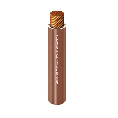 Heat Resistant Single Core Flexible Copper Cable PVC 90ºC 95 mm² 450/750V 300ft Brown | Al Fanar