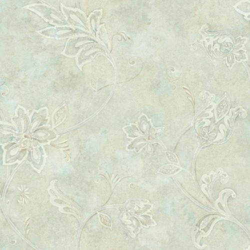 American Wallpaper Floral Design Pale Green, Size 10m x 0.53m, Model TB4248 | Balbaid Decor Company