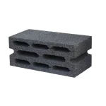 بلوك بركاني 8 فتحات مقاس 20×20×40 سم، لون رمادي | شركة معيار