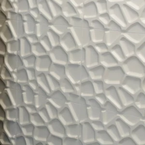 Eco-Friendly 3D Wall Panels Gaps 50x50cm White Bagasse Fiber Waterproof Paintable