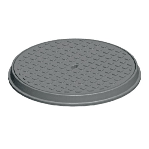 غطاء منهول حديد زهر 440 mm دائري الشكل، حمولة 1.5 طن، لون رمادي | سعودي كاست
