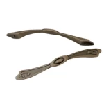 مقبض خزانة مطبخ، لون نحاسي، شكل منحني