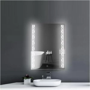 مرآة سيلفر مستطيلة 60 × 80 سم مع إضاءة ليد باللمس، لون فضي | Silver