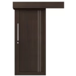 باب سحاب بريميوم خشب صلب عصري ، مقاس 110×265 سم، سمك 6 سم، بني غامق، موديل M02
