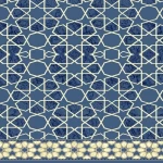 موكيت المساجد لون أزرق، سماكة الوبر 11 ملم، نقشة إسلامية، مجموعة سبأ