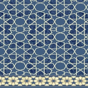 Mosque Carpet Blue Color, Pile Height 11 mm, Islamic Ornamentation | Saba Collection