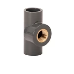 TEE 90° (SLIP X FPT) WITH BRASS INSERT Schedule 80  Size ¾x½ inch Colour Gray
