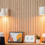 تغطية جدران داخلية مع عزل للصوت، لون بيج، طول 2.90 م، عرض 60 سم، سماكة 25 ملم