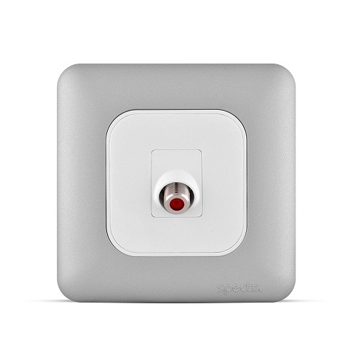 Angular Satellite Socket 7x7 cm Light Silver | Spectra