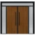 Water and Moisture Resistant Aluminum Exterior Door, Modern Design, Black with Brown, Model 98