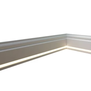 PU Foam Illuminated Decorative Skirting 2.44×15×2 cm, White | Zakharef Company
