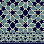فرش مساجد من البوليستر أزرق فاتح، ارتفاع خيط 9 ملم، تصميم إسلامي، موديل النجم