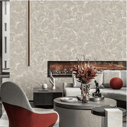 Plain Korean Wallpaper 15.6m×106cm Marble Brown | Luxury line