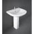 Full Base Bathroom Washbasin Height 62 cm, Size 27.5x27.5 cm, Ivory Color | Rak Ceramics