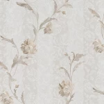 ورق حائط ايطالي ورود مقاس 10 م× 1.06 م، لون بيج شاحب، موديل 5444  