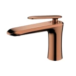 Short Bath Washbasin Faucet, Rose gold