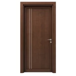 باب بريميوم خشبي عصري، لون بني غامق، مقاس 235×115 سم، سمك 6 سم، موديل M02