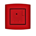 فيش كهرباء بمفتاح ثنائى القطب 13 أمبير  الفنار موديل أمنية المقاس  7x7 اللون احمر بحلقة سوداء