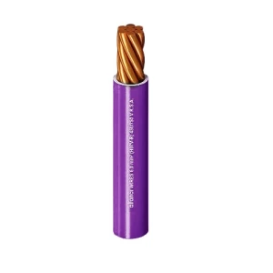 كابل نحاس مرن أحادي النواة معزول PVC 70ºC مقاس 4 مم² قطر 4.2 مم 450/750 فولت طول 300 قدم بنفسجي | شركة الفنار