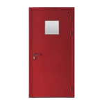 Fire door SFFECO Cold rolled steel   with square glass window Model SF/SD Single Door leaf size 1950×900   mm  Color Red