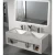 Artificial marble sink, two basins, With 3 Color LED mirrors, Size 120 cm, Matte Grey Color