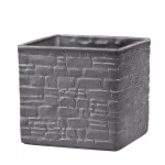وعاء نباتات فايبر اسمنتى، مقاس 34x34x31 سم، رمادى غامق