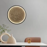 Modern Wall Lighting Strip, Black and Beige, Subtle Glow, Diameter 40 cm