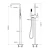 خلاط شاور أرضي 110.8×25.2×19.2 سم، نيكل مطفي | شركة هاتش - Image 2