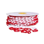 سلسلة حواجز بلاستيك حجم 6 مم، طول 25 متر، لون ابيض واحمر