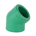 PPR Plastic Elbow 45°, Diameter 110 mm, Green Color | Cosmoplast Company