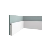 White PU Foam Wall Baseboards, 2.44 m Length, 25 cm Height, 2.5  cm Thickness | Zakharef Company
