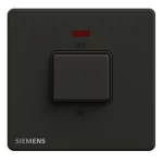 مفتاح مفرد 32 امبير ثنائي القطب مع مؤشر ضوئي (نيون)، لون رمادي داكن، 86×86 مم، 250 فولت، ماركة سيمنز (دلتا أرينا) 