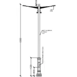 Garden Bollard Light Length 5 meter, Aluminum Base 350×250 mm